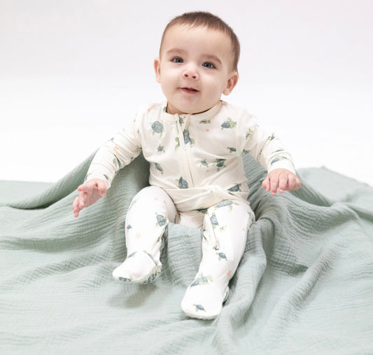 Bamboo Zip Footie- Sea Turtles