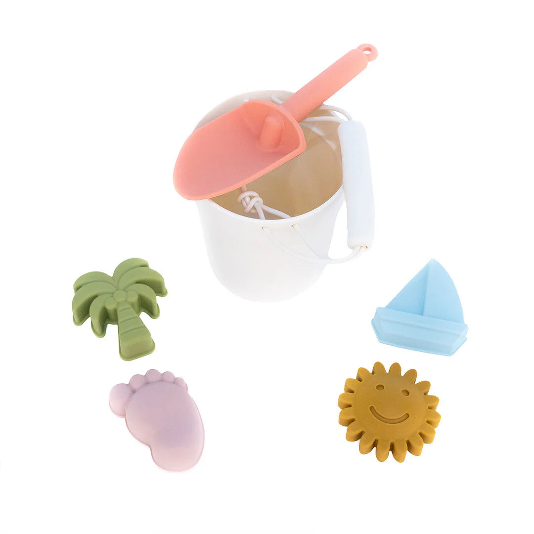 Kids Silicone Beach Bucket and Sand Toys Set