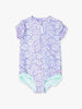 Magical Mermaid Short Sleeve Rash Guard One Piece Swimsuit