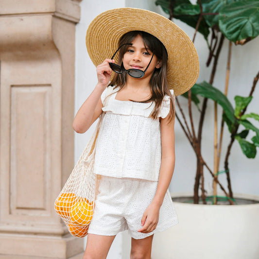 Organic Eyelet Tank and Short Set