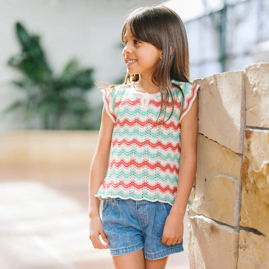 Organic Flutter Sleeve Sweater Top