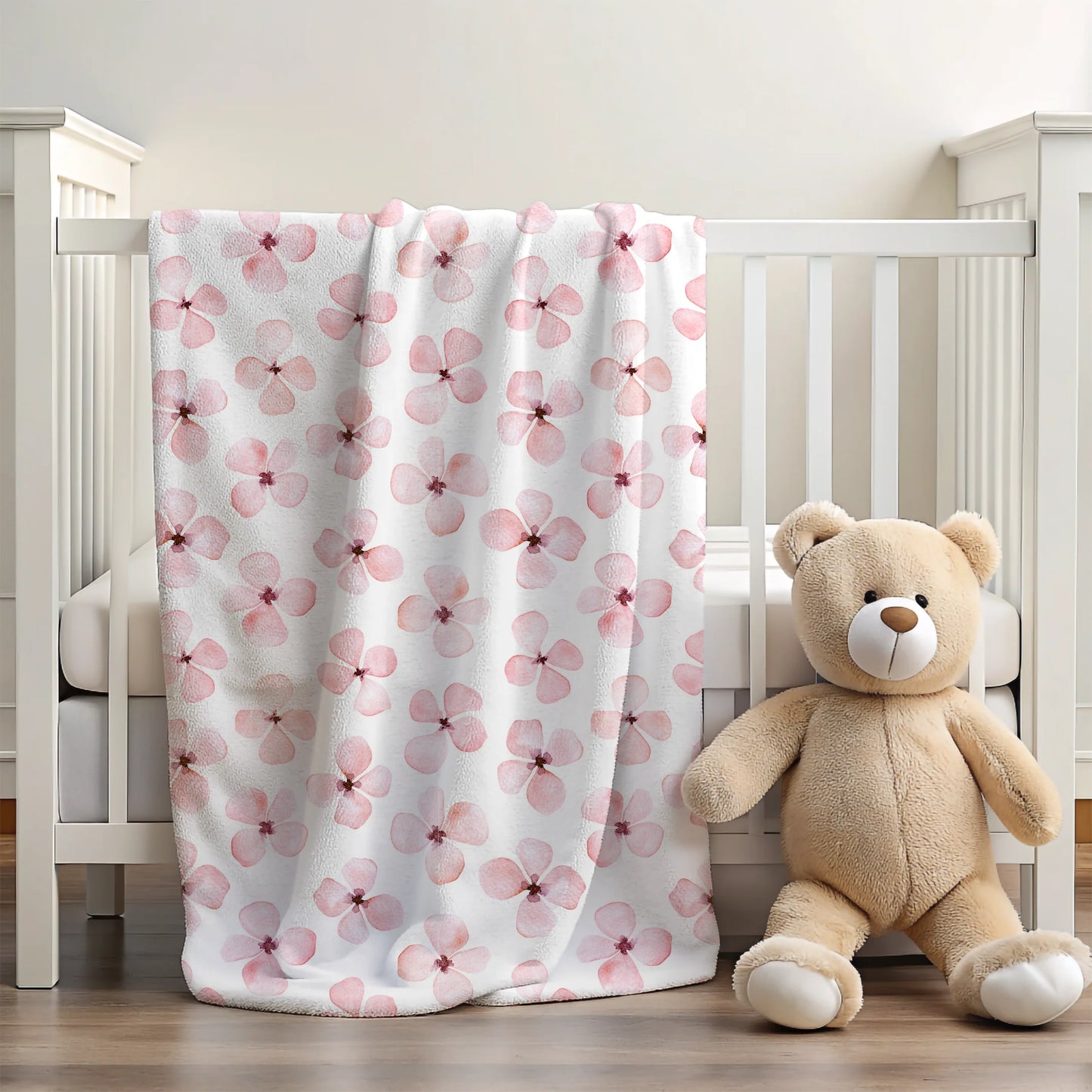 Riverside Blooms 30x40 Sherpa-Backed Minky Blanket
