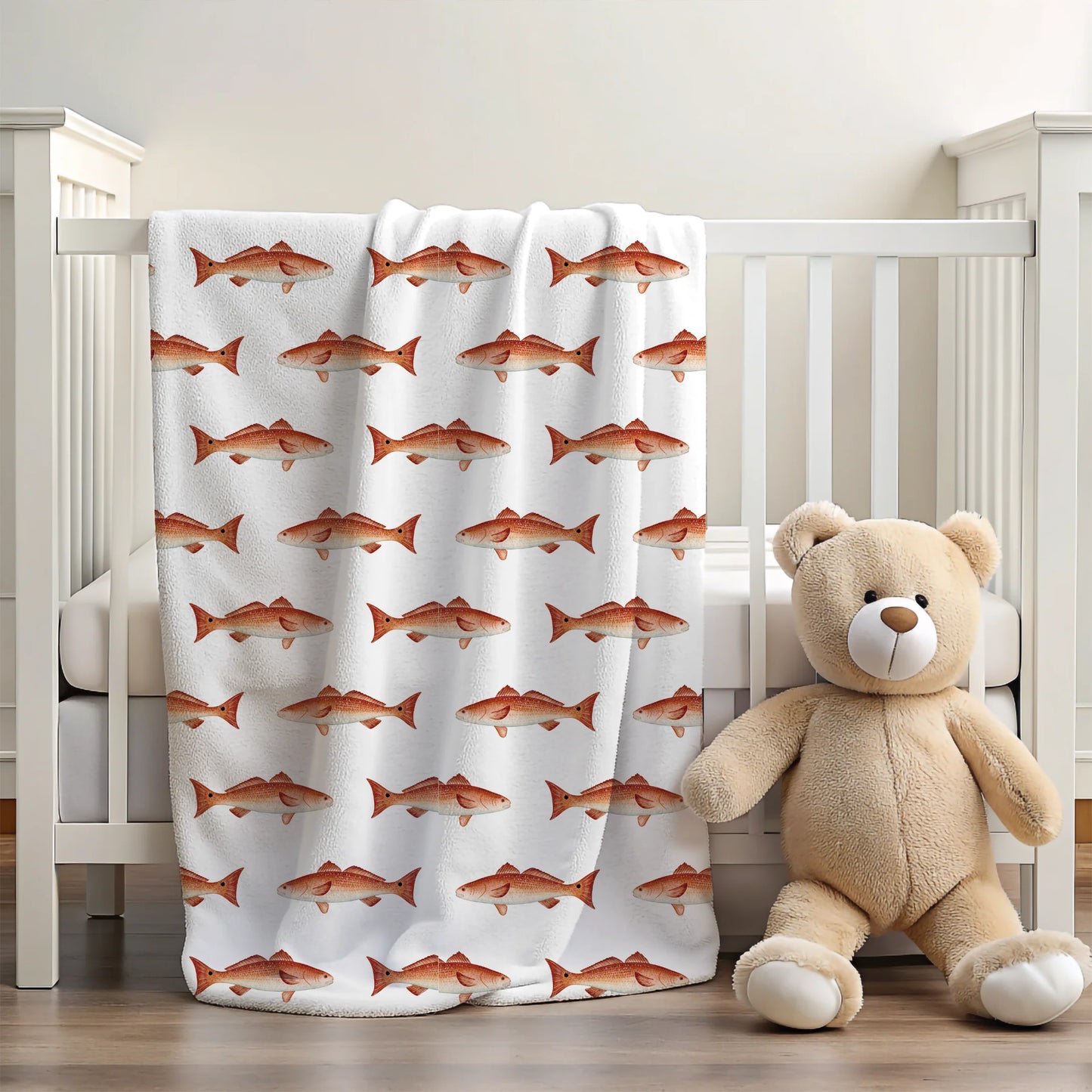 Redfish 30x40 Sherpa-backed Minky Blanket