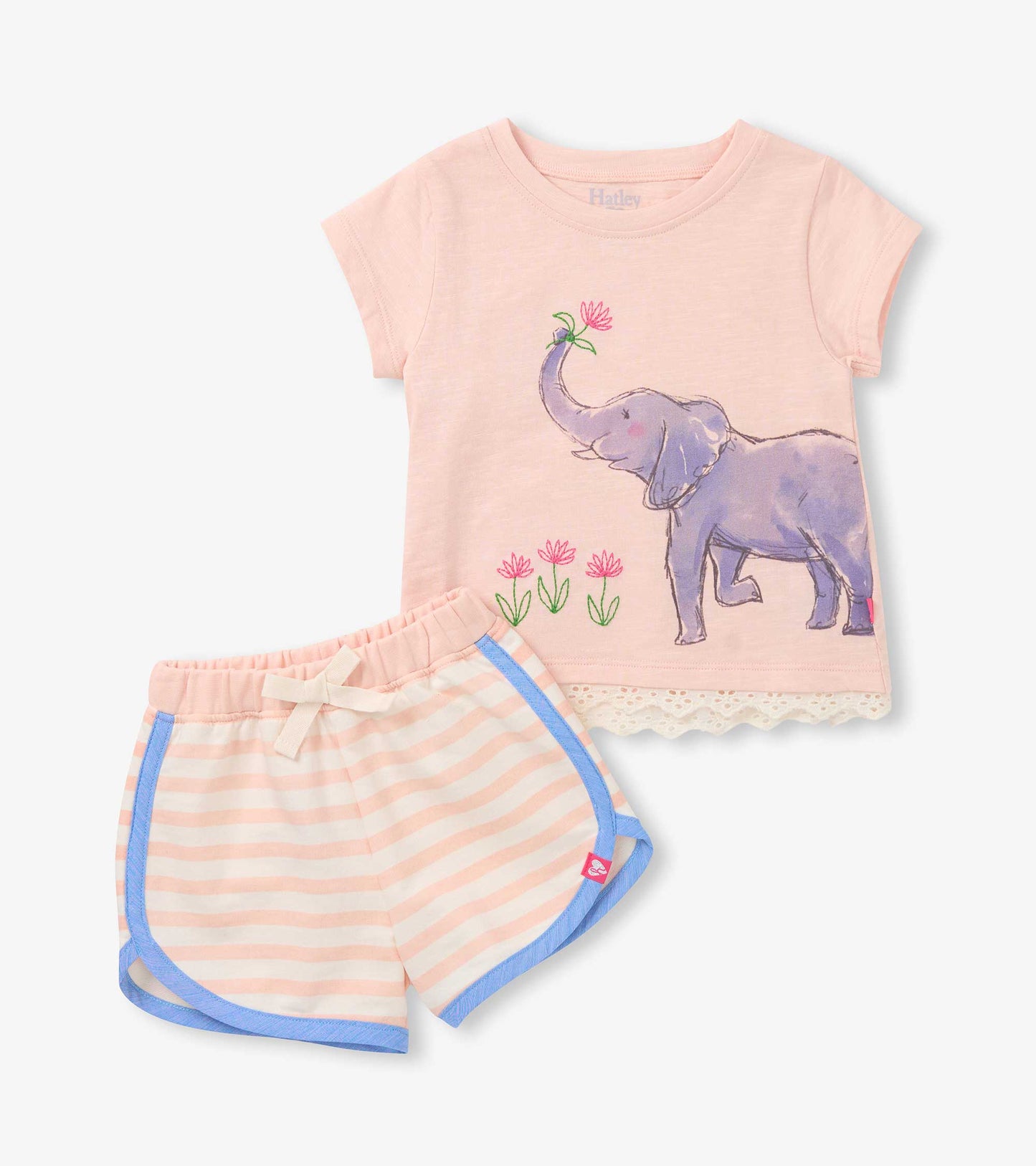 Baby & Toddler Girls Elephant T-Shirt & Short Set