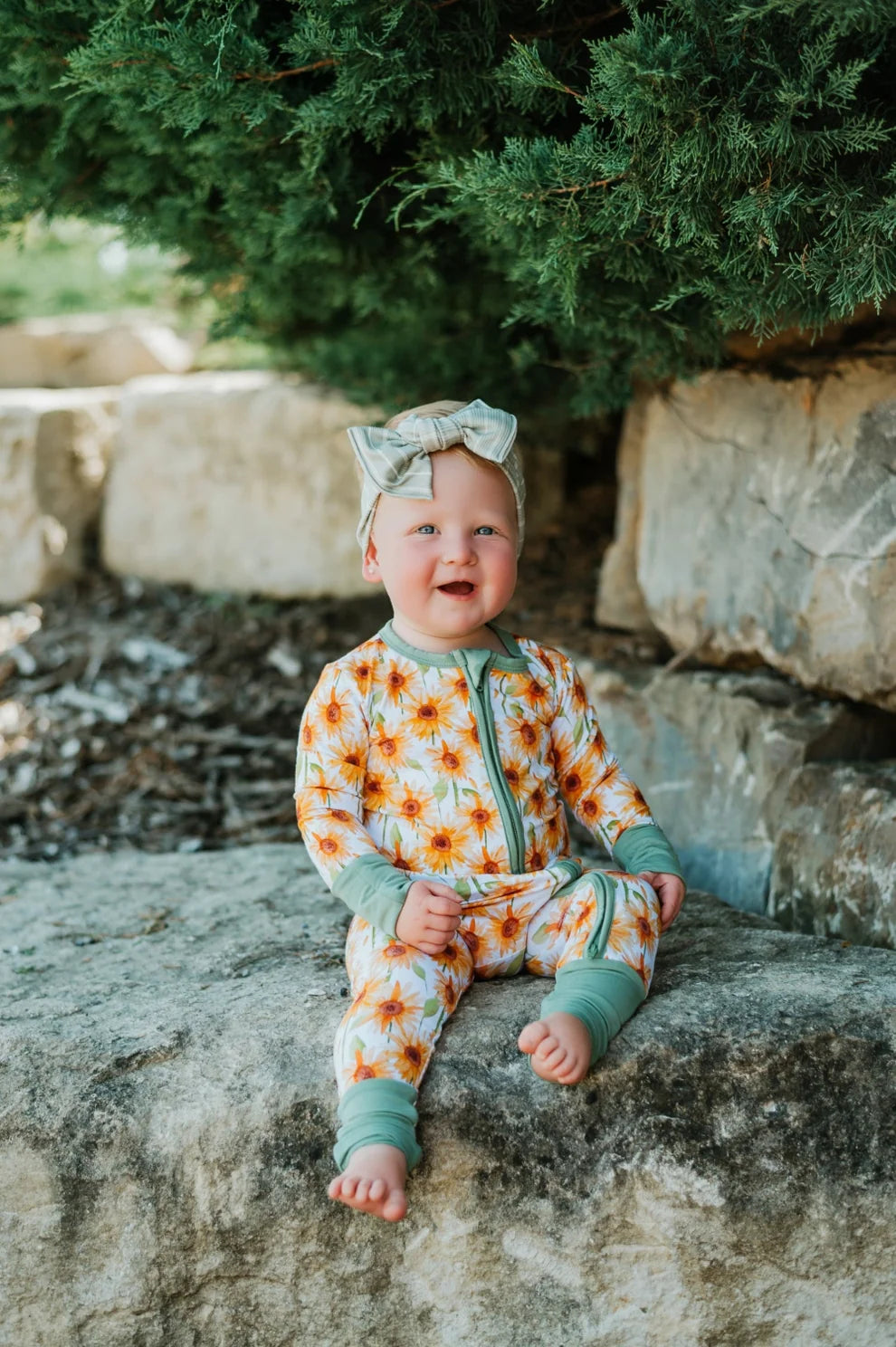 Sunflower Zip Up Pajamas