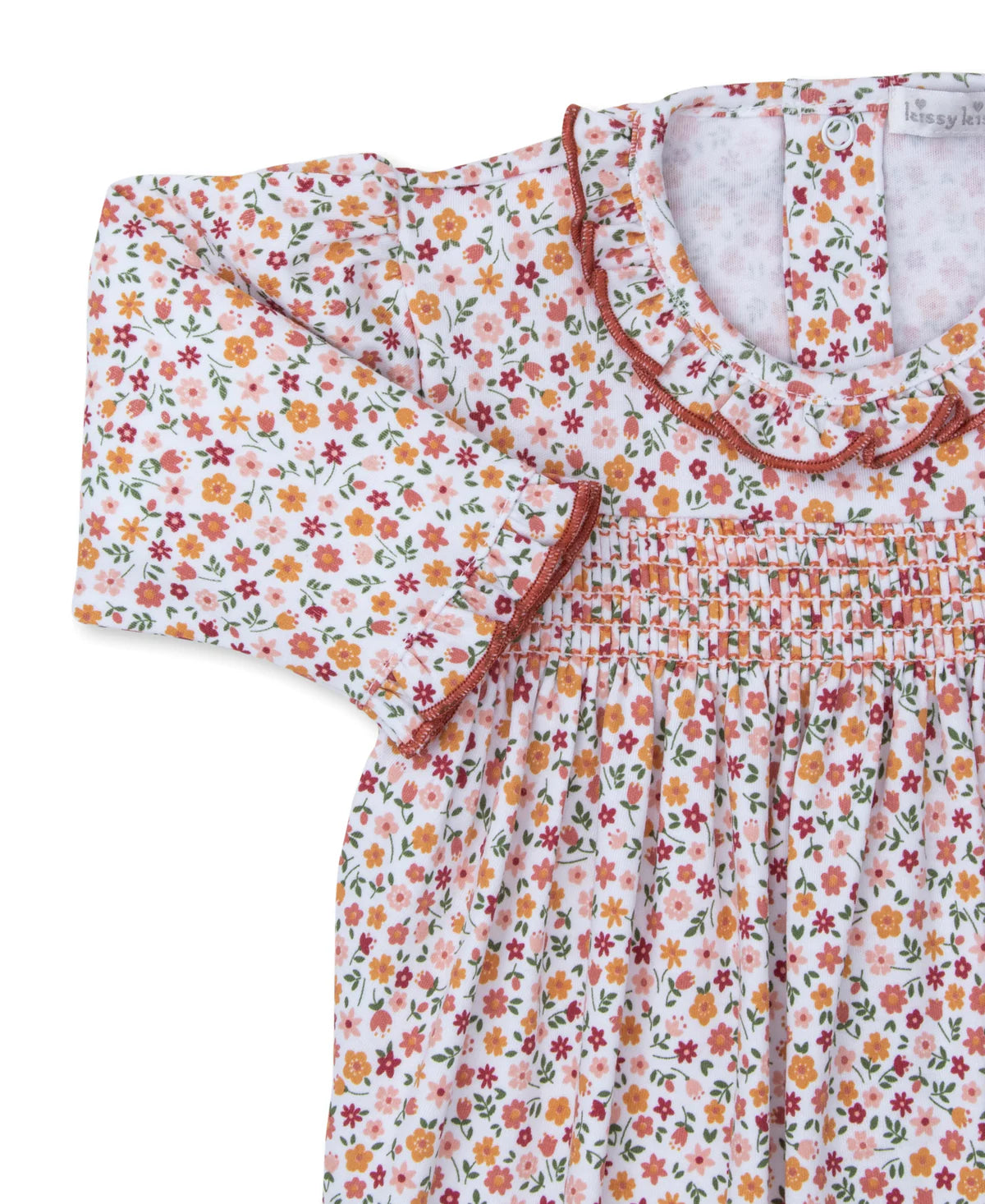 Autumn Blossoms Smocked Footie