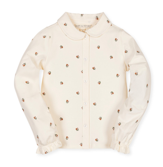 ORGANIC PETER PAN COLLAR KNIT TOP