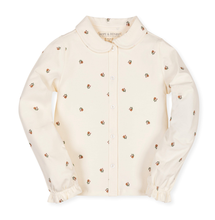 ORGANIC PETER PAN COLLAR KNIT TOP
