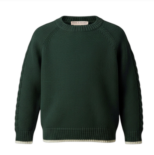 ORGANIC RAGLAN CREW NECK SWEATER