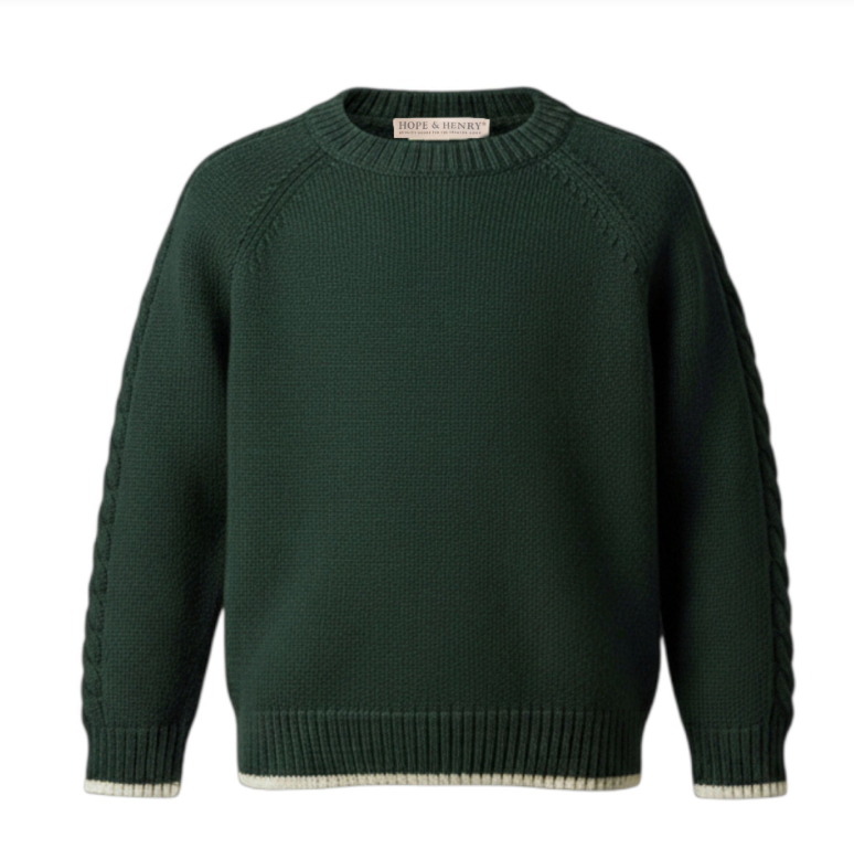 ORGANIC RAGLAN CREW NECK SWEATER