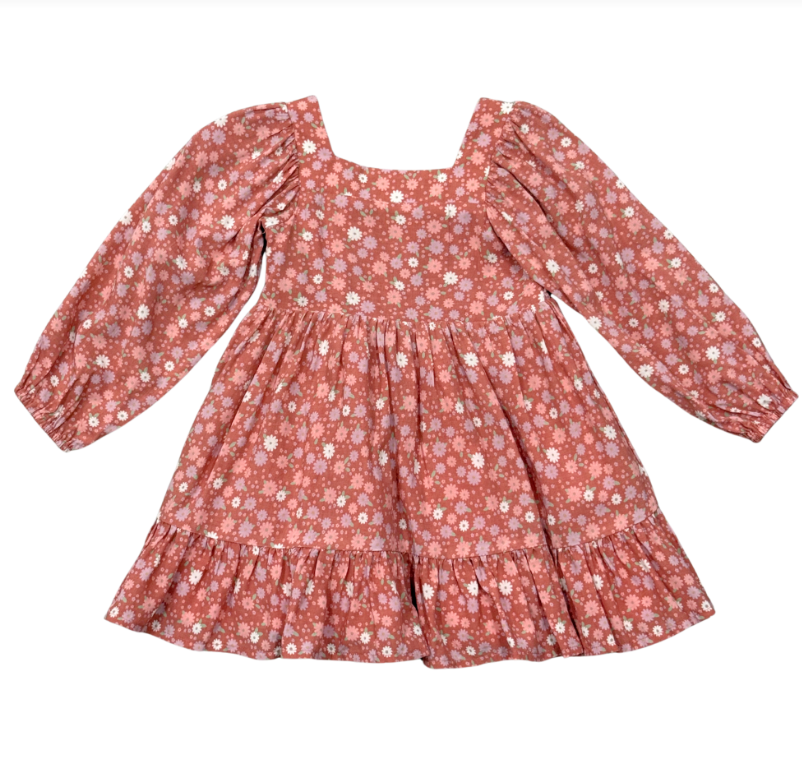 Girl's Long-Sleeve Dress Petals