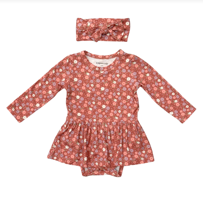 Girl's Bodysuit Dress Petals