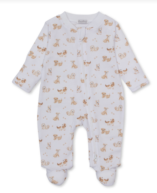 Puppy Paws Zip Footie-Tan