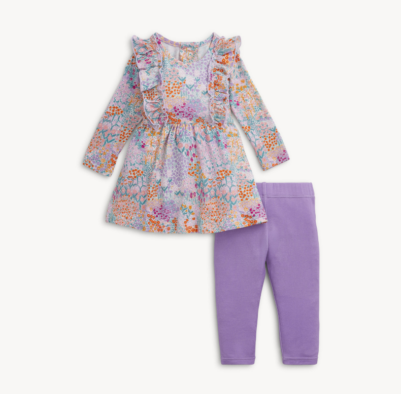 Arabella Modal Ruffle L/s Dress W/ Legging