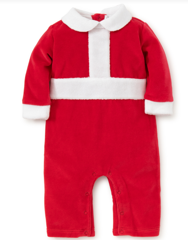 North Pole Reindeer Velour Playsuit