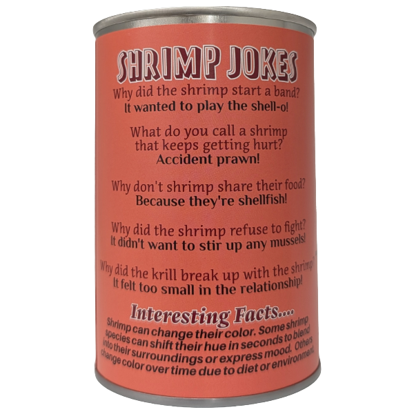 Can O' Shrimp - EcoFriendly Plush Gift for Fishermen w/Jokes