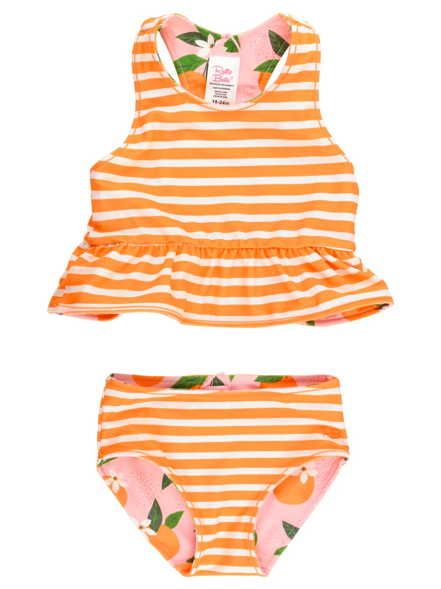 Orange You the Sweetest Reversible Peplum Tankini