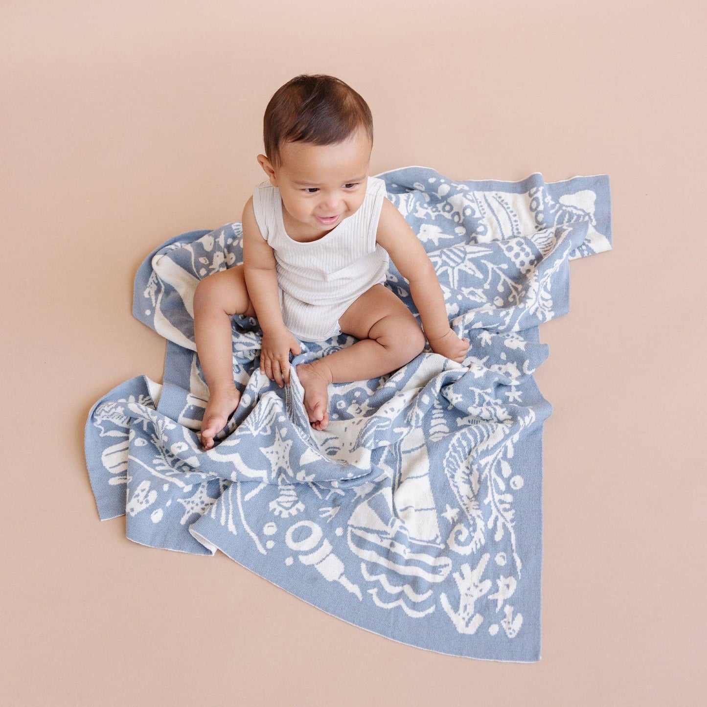 Organic Cotton Blanket- Summer Ocean