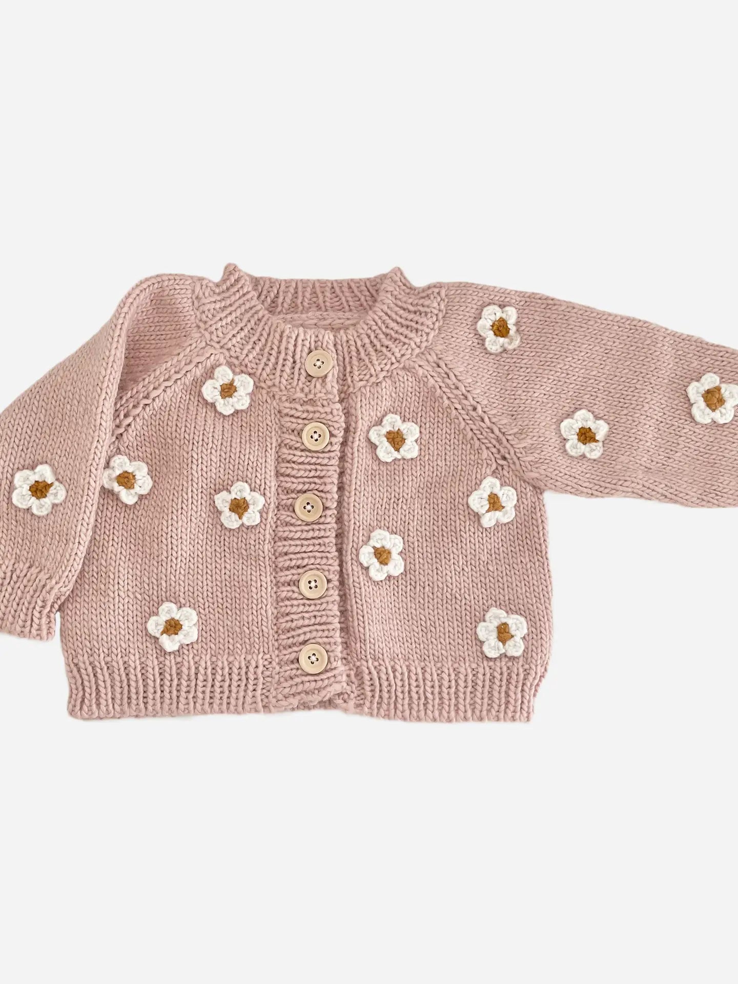 Flower Cardigan Blush Sweater