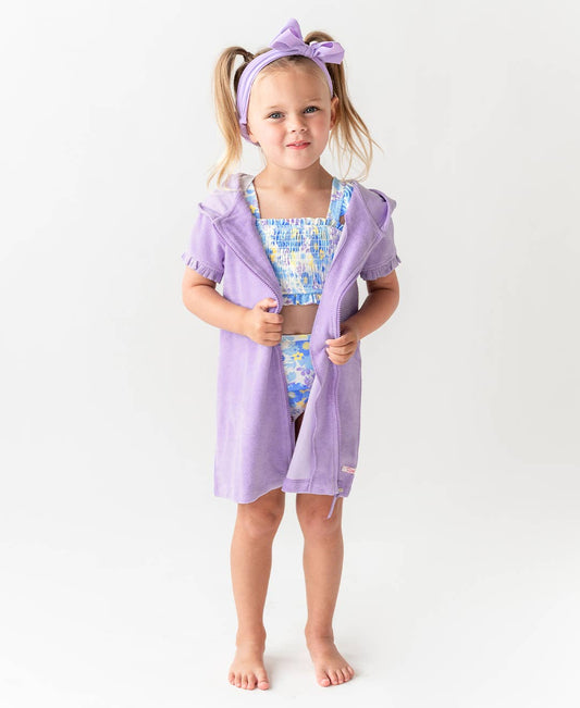 Terry Full-Zip Cover Up Lavender