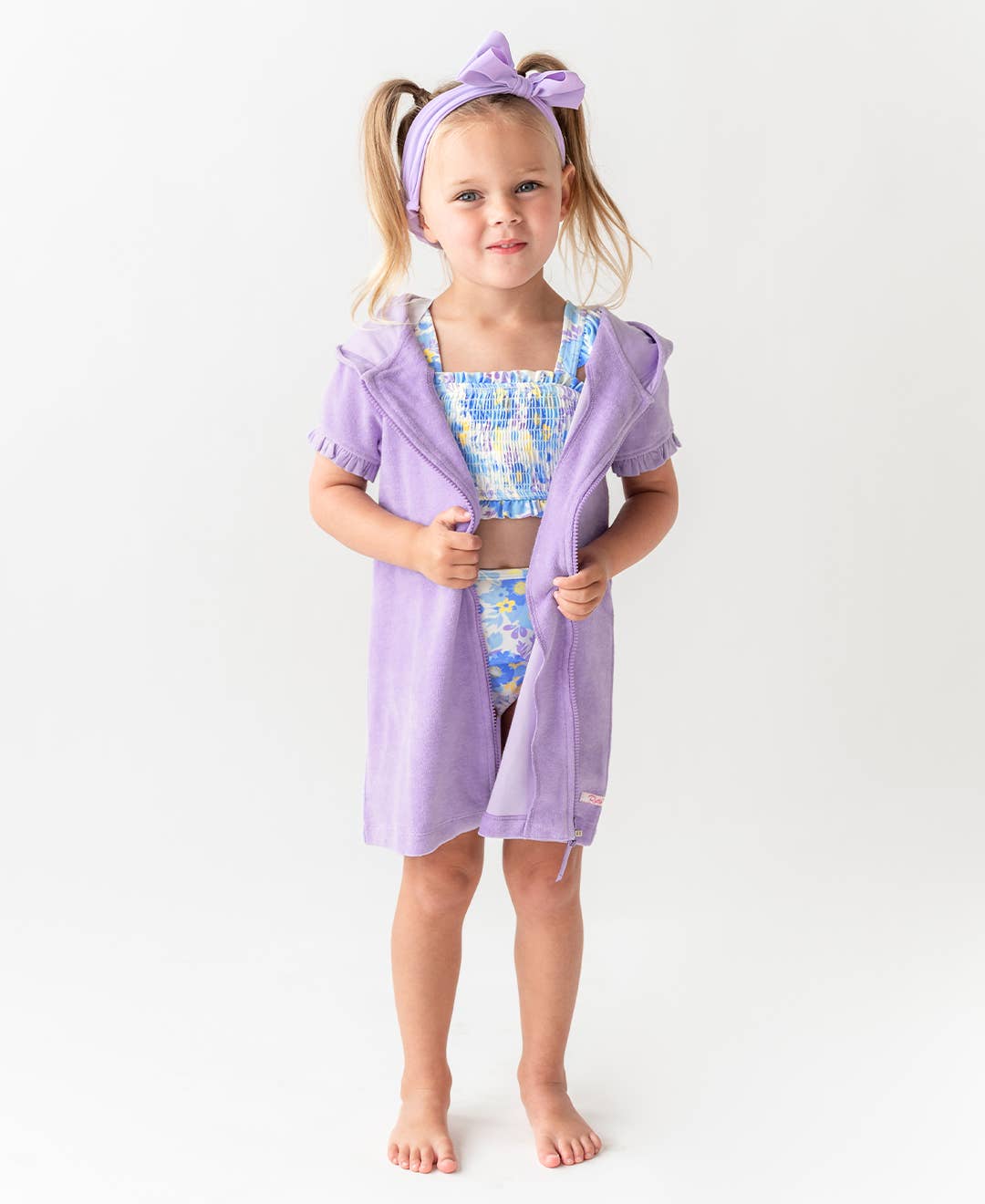 Terry Full-Zip Cover Up Lavender