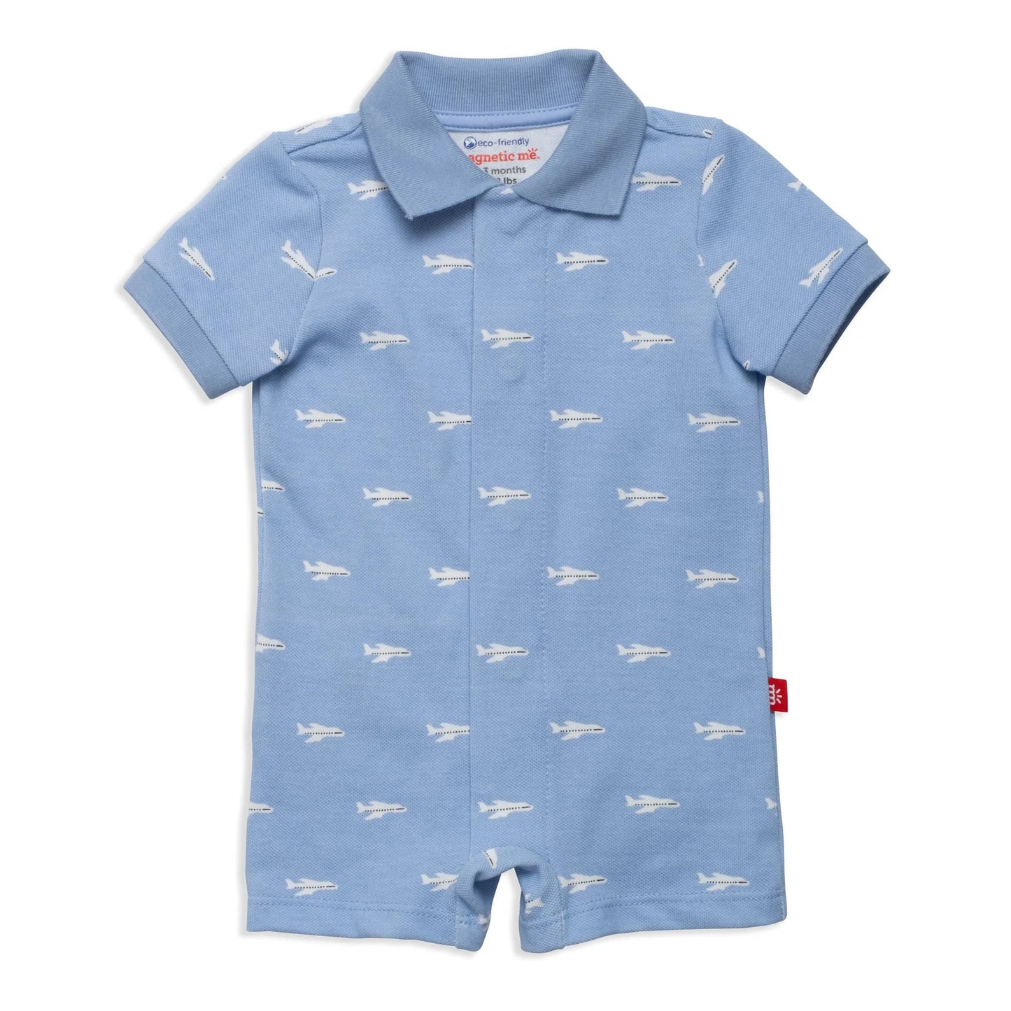 Organic Cotton Magnetic Romper Polo