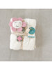 Flower Pointelle Knit Baby Blanket & Flower Rattle Toy Gift Set