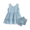 River Soft Hand-Dyed Denim Baby Dress + Bloomer (Organic)