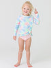 Pastel Palms Rash Guard 2-Piece