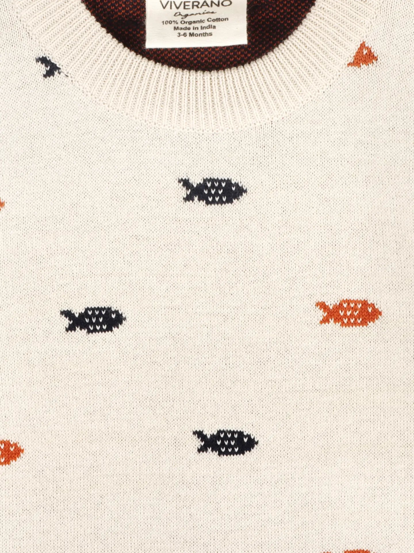 Organic Cotton Fishes Jacquard Sweater