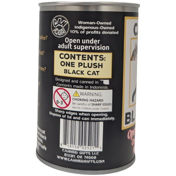 Salem the Canned Black Cat - Cat Plush in a Can