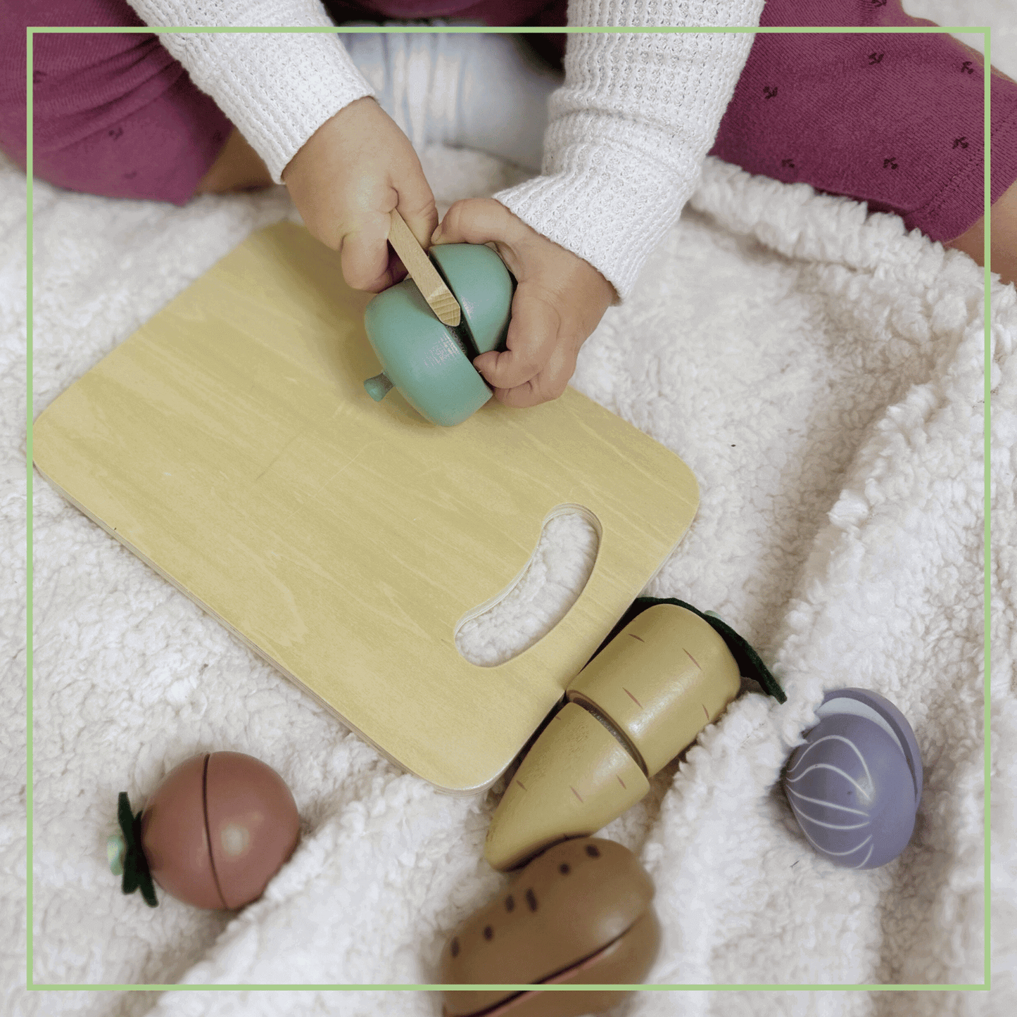 Pretend Play Food Set - Wooden Vegetable Cutting Toys Set