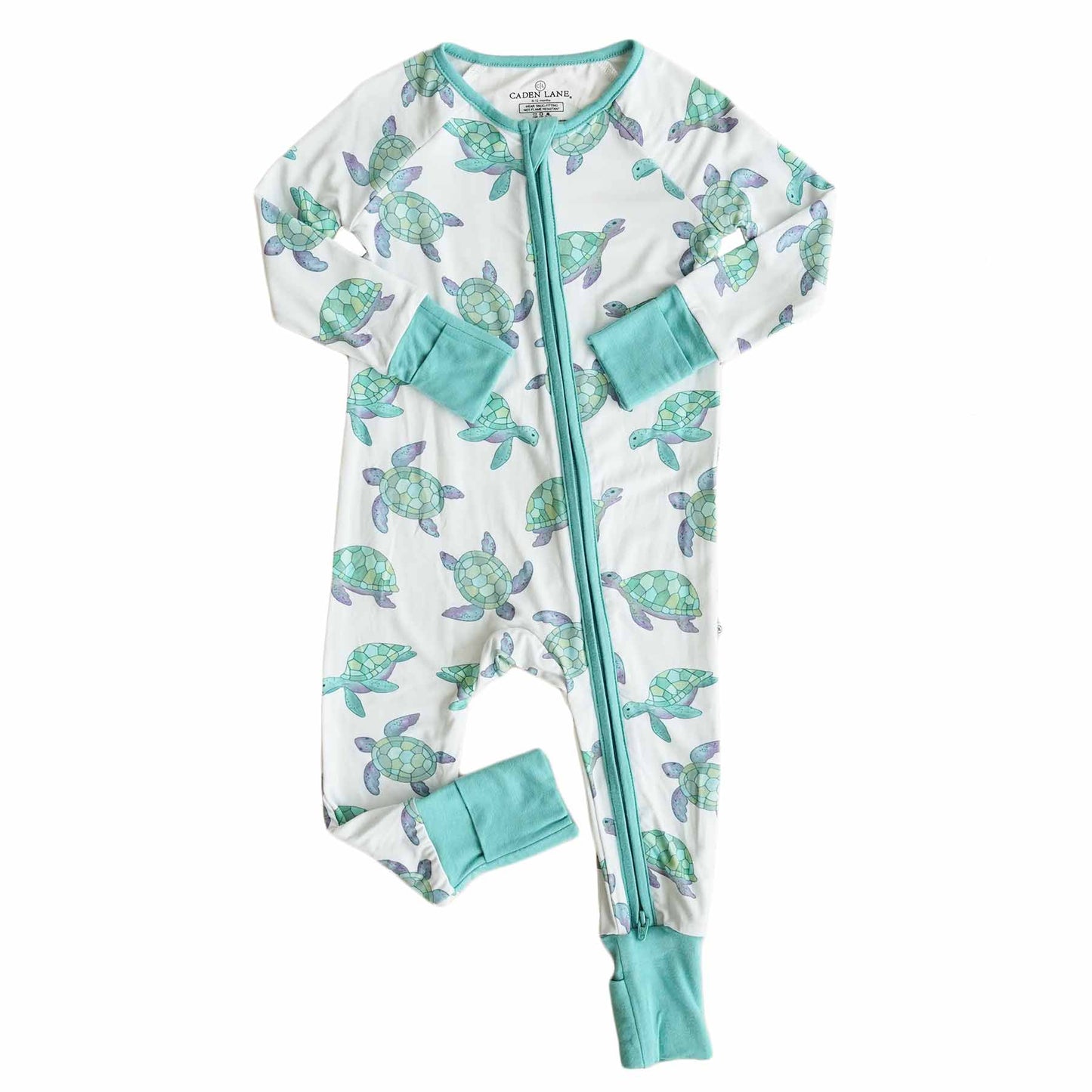 Bamboo Convertible Zip Romper- Turtle
