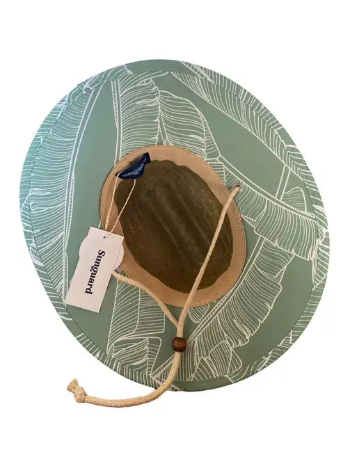 UPF50 Straw Lifeguard Hat- Banana Leaves