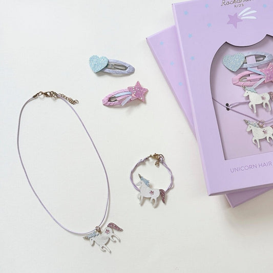 Unicorn Hair & Jewelery Set