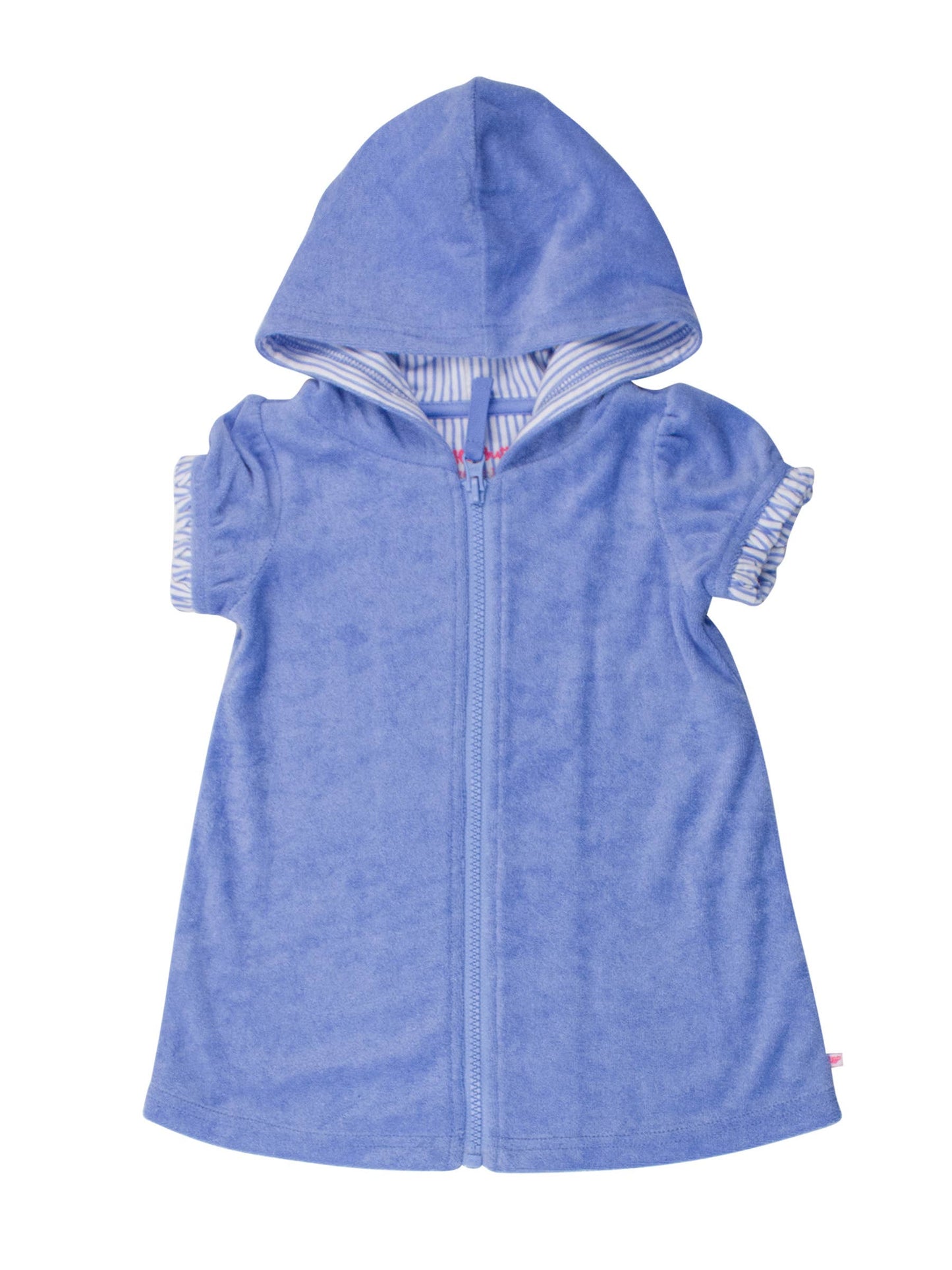 Girls Periwinkle Blue Terry Full-Zip Cover Up