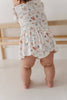 Bamboo Bodysuit Dress/Headband Set- Floral Chickens