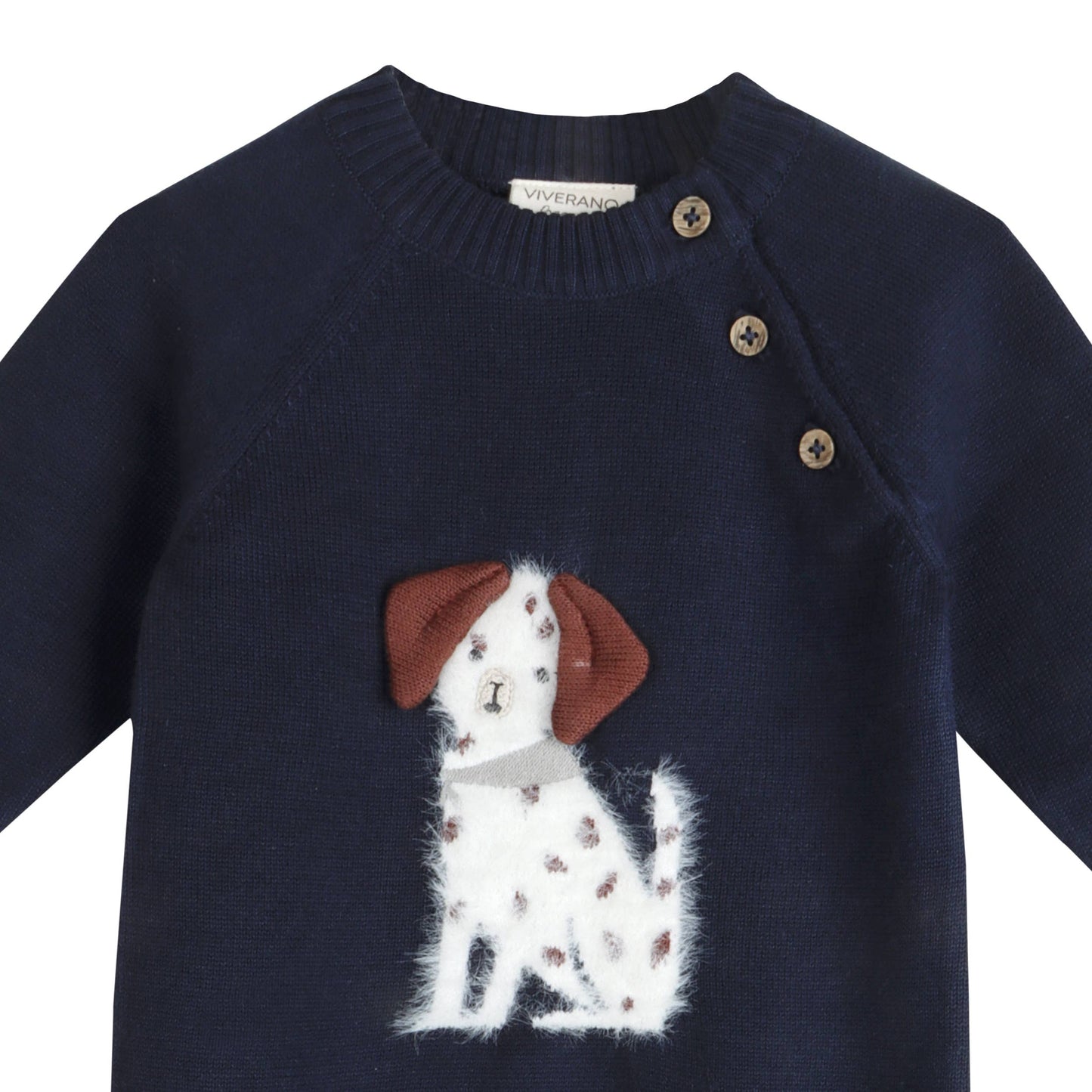 Spotty Dog 3D Knit Baby Jumpsuit (Organic Cotton)