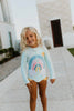 UPF50 Mint Rainbow Zip Rash Guard