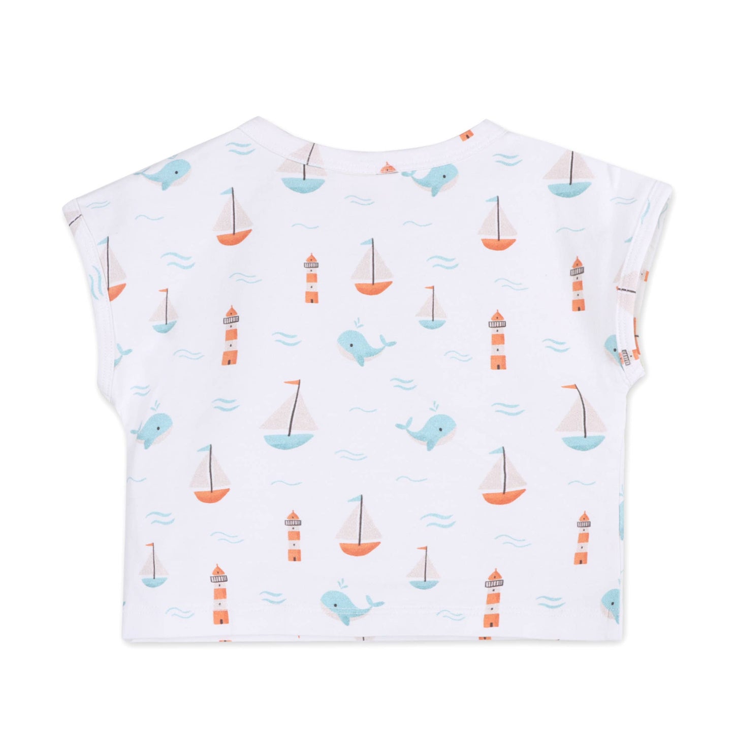 Sailboat Whales Baby Tee & Shorts Set (Organic Jersey)