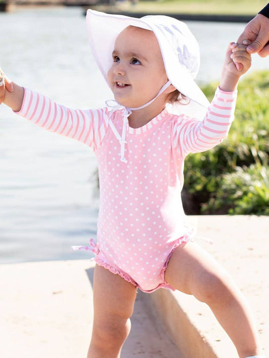 UPF50 Pink Polka Dot One Piece