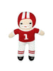 Washable Football Player Knit Rattle