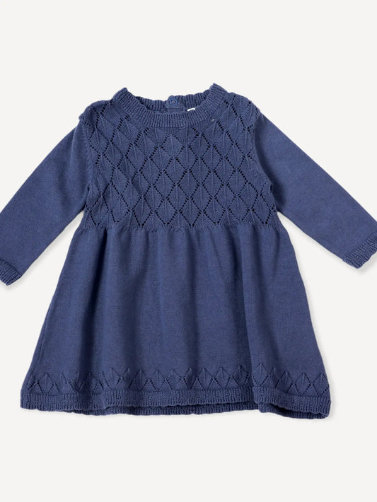 Milan Baby Pointelle Sweater Knit Dress (Organic Cotton)