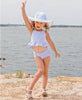 Girls Periwinkle Blue Seersucker Swim Hat
