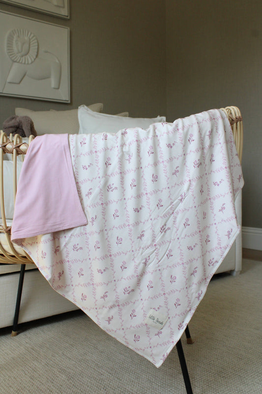 Pink Lattice Jersey Blanket