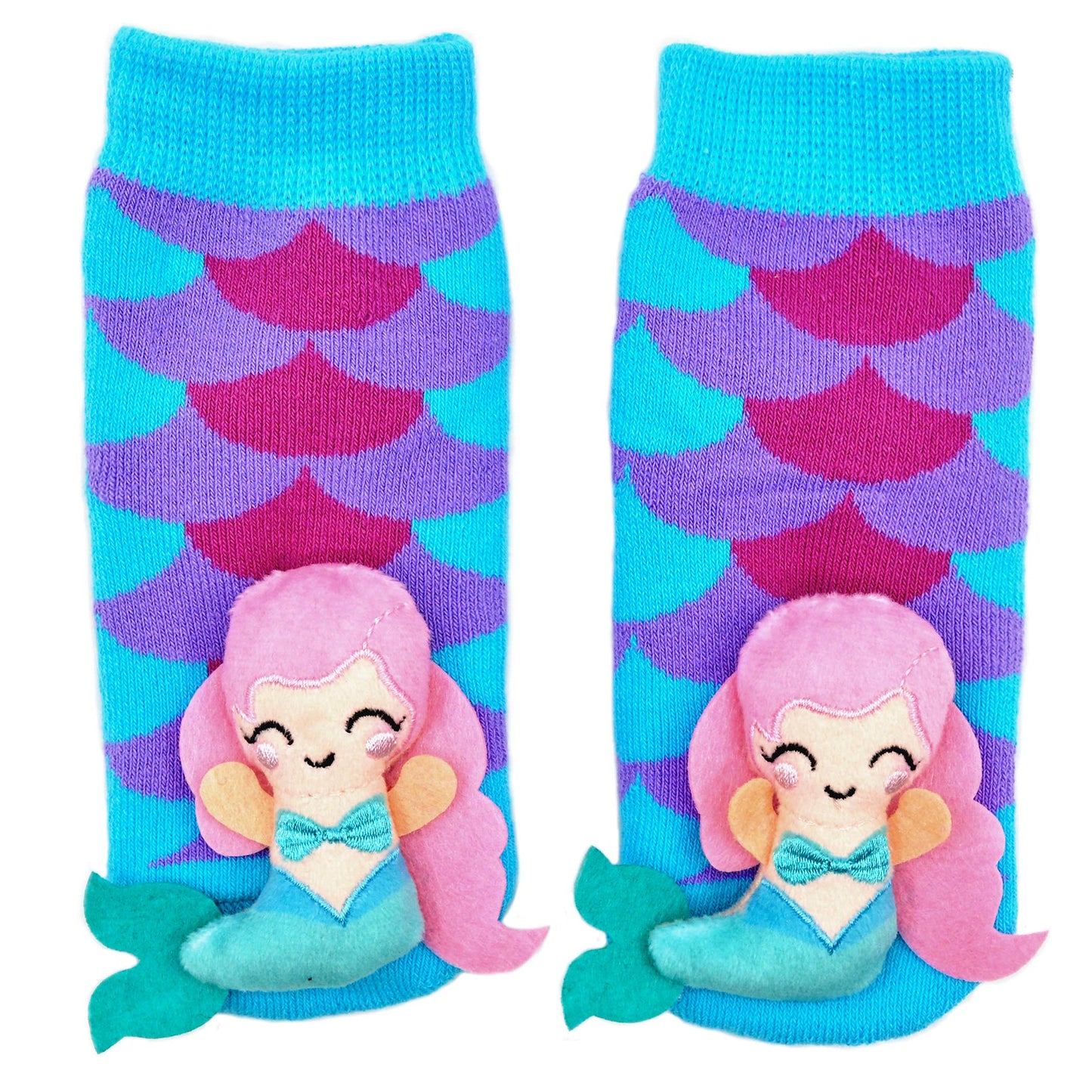 Rainbow Mermaid Boogie Toes - Baby Rattle Socks