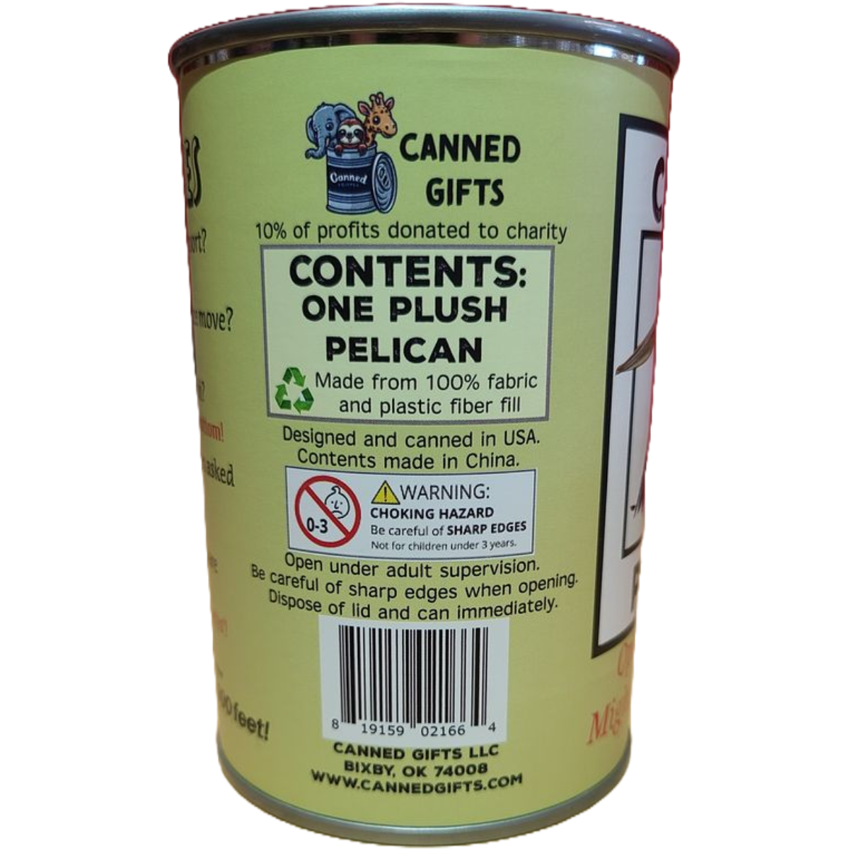 Swoops the Canned Pelican