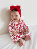 Organic Cotton Pointelle Lounge Set- Red Bows