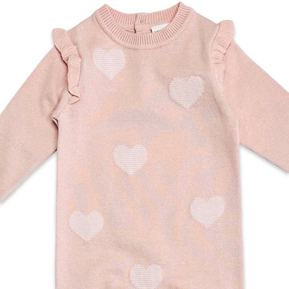 Organic Cotton Hearts Knit Jumpsuit