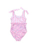 Pink Sea Shoulder Tie Swimsuit